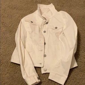 white jean jacket